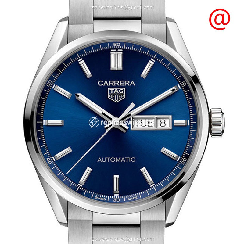 Tag Heuer Carrera Replica - Automatic - Blue Dial - Steel Case - Silver Strap - Luxury Replica TAG HEUER CARRERA Watch