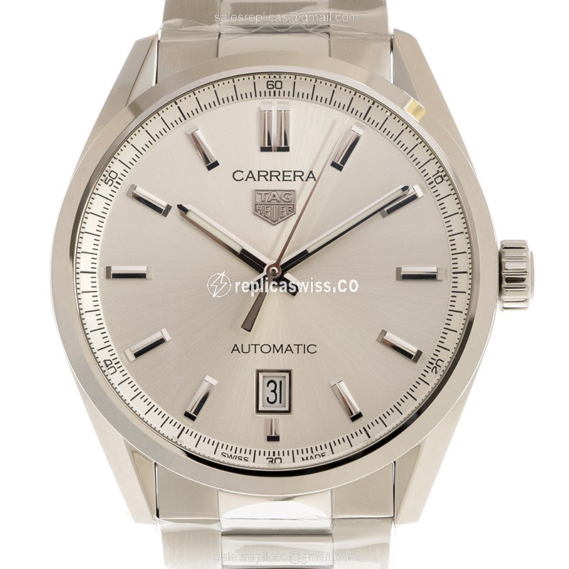 Tag Heuer CARRERA Automatic - Steel - Gray Dial - Silver - Steel Clasp