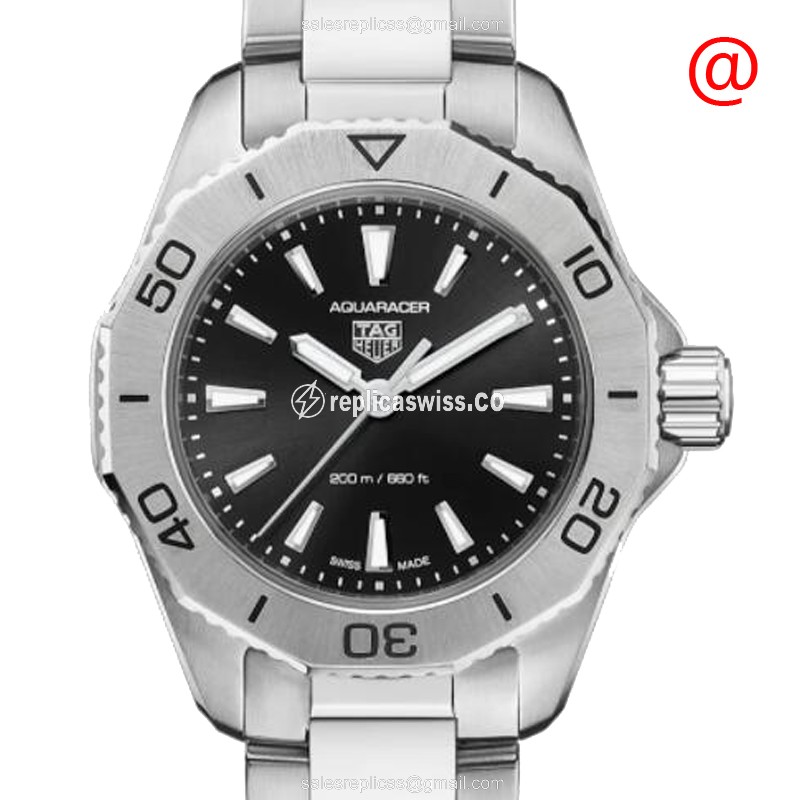 Tag Heuer AQUARACER Quartz - Black Dial - Steel Case - Silver Band - Clasp - Luxury Replica AQUARACER Watch