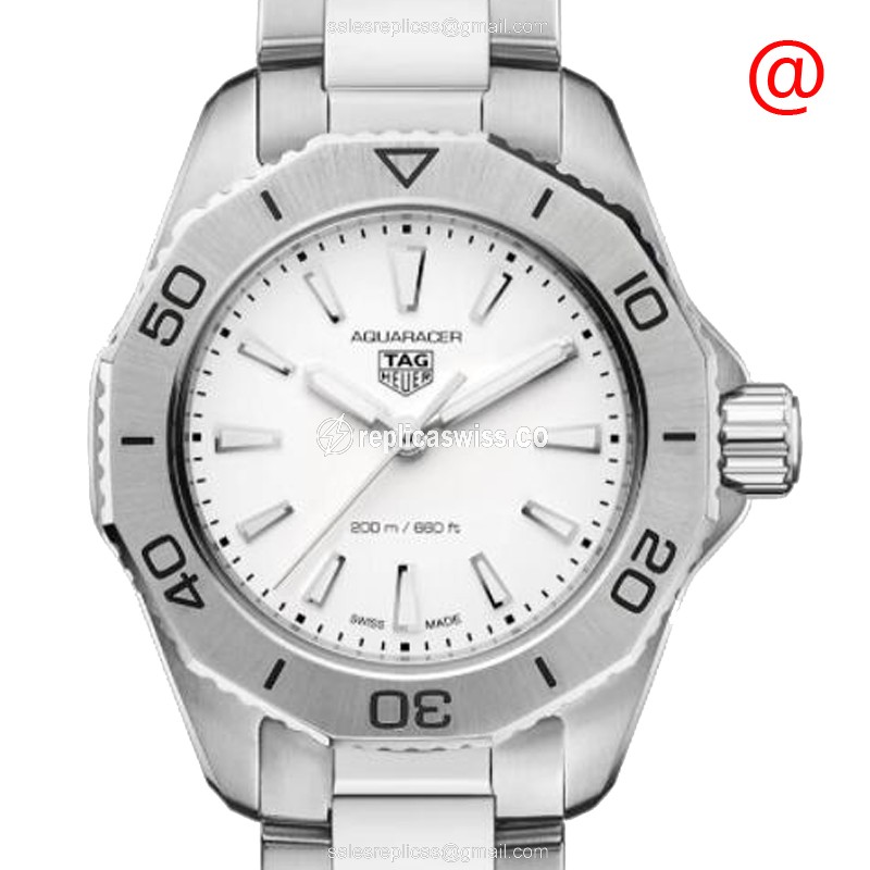 Tag Heuer AQUARACER Quartz - Stainless Steel Case - White Dial - Silver Steel Strap