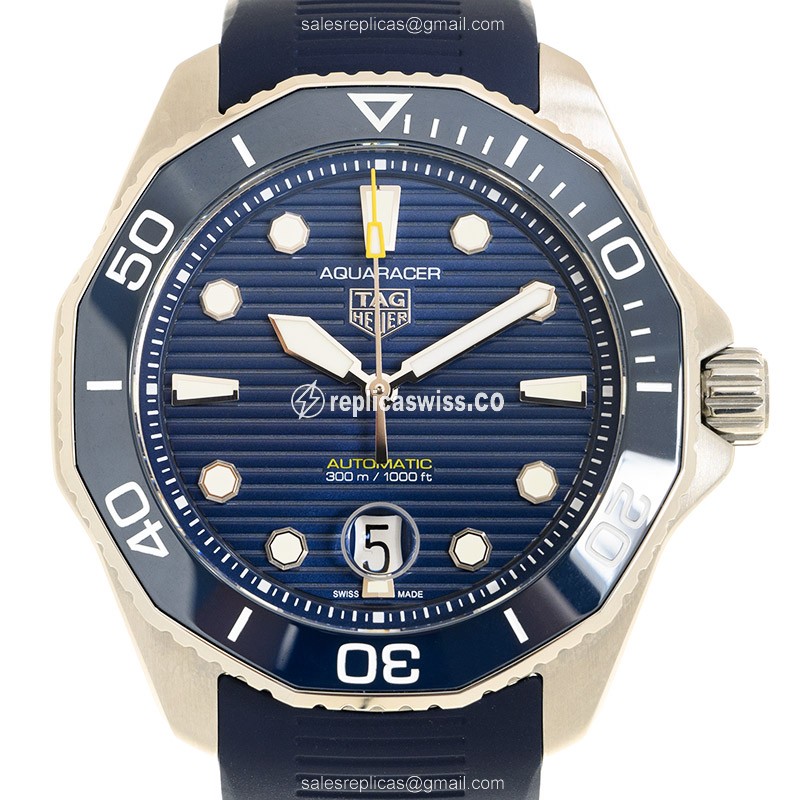 Tag Heuer AQUARACER Replica - Automatic - Blue Dial - Steel Case - Blue Rubber Strap - Luxury Replica AQUARACER Watch