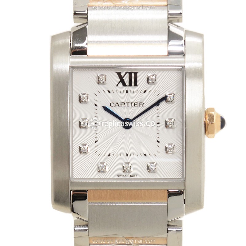 Cartier TANK Quartz Steel - White Dial - Silver Clasp - 28mm - Luxury Replica TANK Watch
