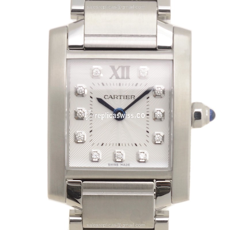 Cartier TANK Quartz Silver Dial - Steel Case Clasp - 110006 Replica - Luxury Replica TANK Watch
