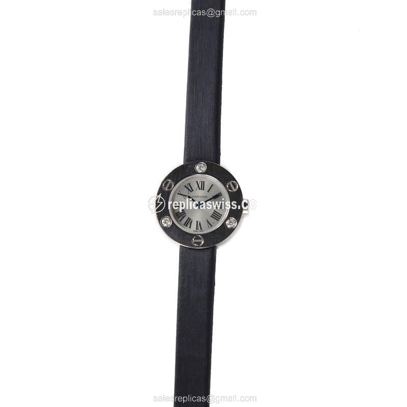 Cartier LOVE Replica - Quartz - 18kt White Gold - White Dial - Buckle Clasp