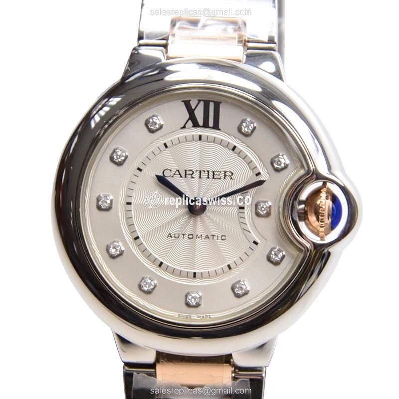 Cartier Ballon Bleu Replica - Automatic - White Dial - Silver Steel Strap