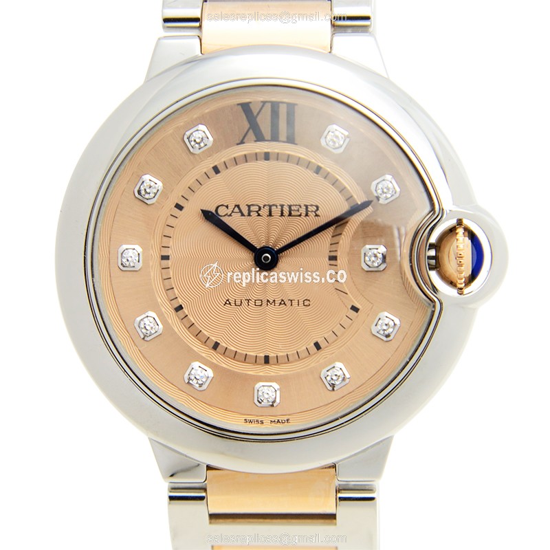Cartier Ballon Bleu Replica - Automatic - Steel - Pink Dial