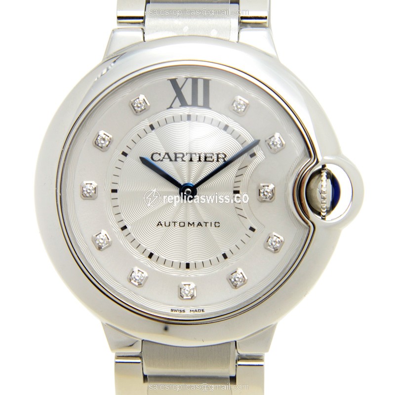 Cartier Ballon Bleu Replica - Automatic - Stainless Steel - Silver Dial - Luxury Replica BALLON BLEU Watch