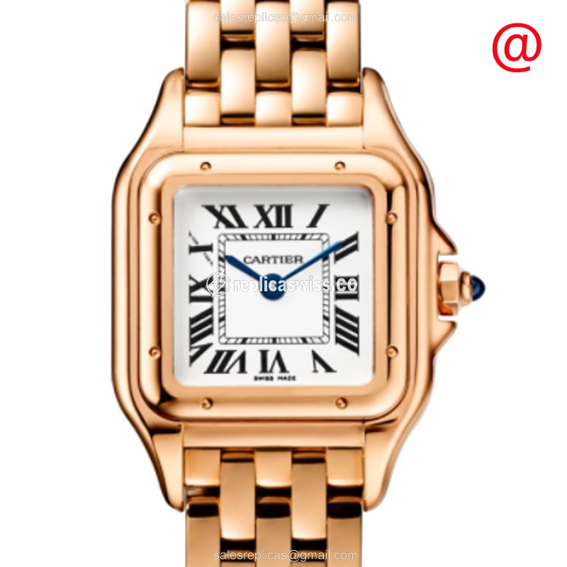 Cartier WGPN0006 PANTHeRE - Quartz - 18kt Rose Gold - Silver Dial - Gold Strap - Luxury Replica PANTHeRE DE CARTIER Watch