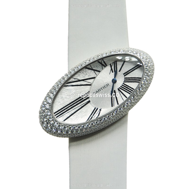 Cartier HYPNOSE Replica - Quartz - 18kt White Gold - Diamond - Silver Dial