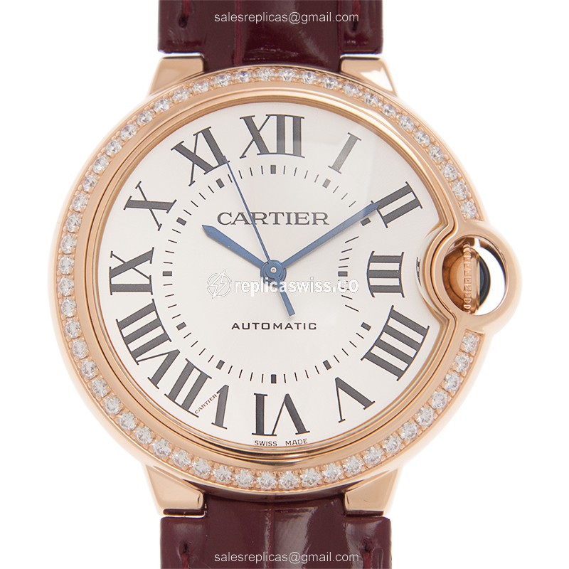 Cartier WJBB0034 BALLON BLEU Automatic 18kt Rose Gold & Diamonds