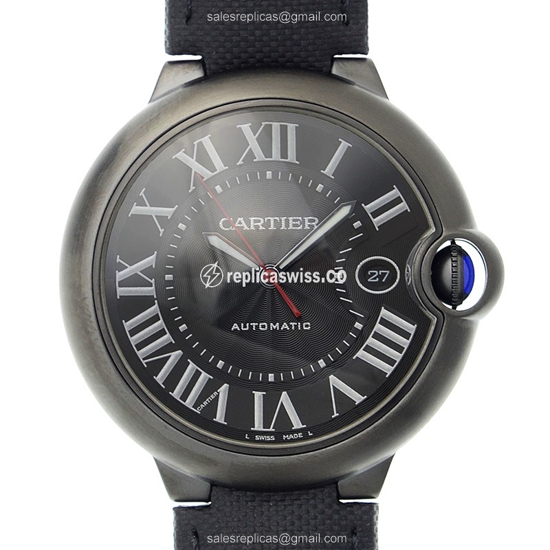 Cartier Ballon Bleu Replica - Automatic - Black Dial - Steel Case - Black Band - Luxury Replica BALLON BLEU Watch