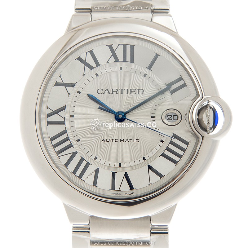 Cartier Ballon Bleu Replica - Automatic - Steel Case - White Dial - Silver Steel Strap