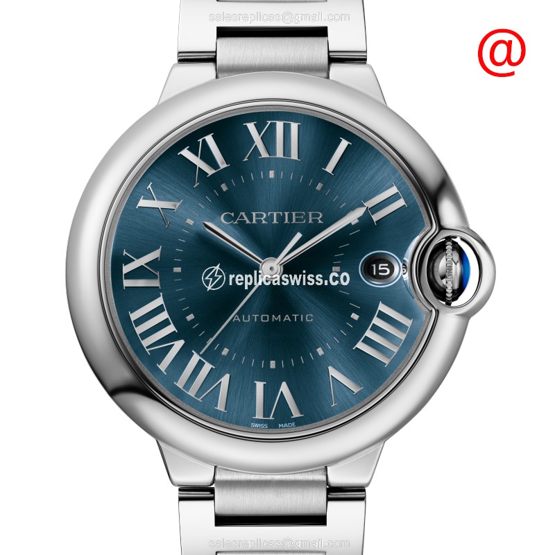 Cartier Ballon Bleu Replica - Automatic - Blue Dial - Steel Case - Silver Strap