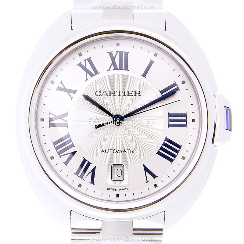 Cartier WSCL0007 CLe De Cartier - Automatic - Steel Case - White Dial - Silver Steel Strap - Luxury Replica CLe DE CARTIER Watch