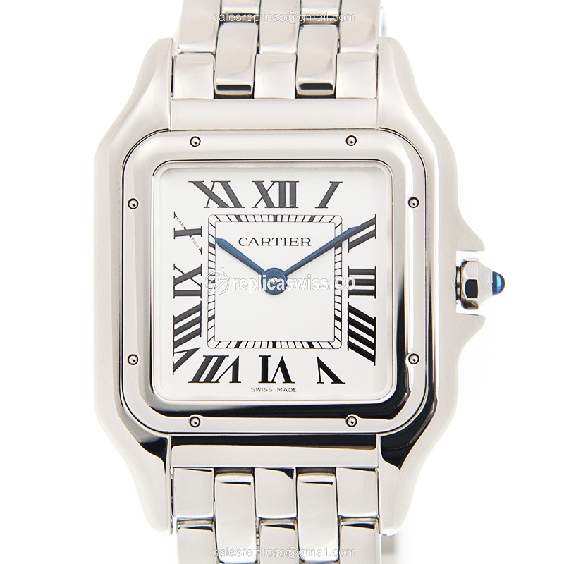 Cartier PANTHeRE Quartz Steel Watch - Silver Dial - Steel Strap - Clasp - Luxury Replica PANTHeRE DE CARTIER Watch