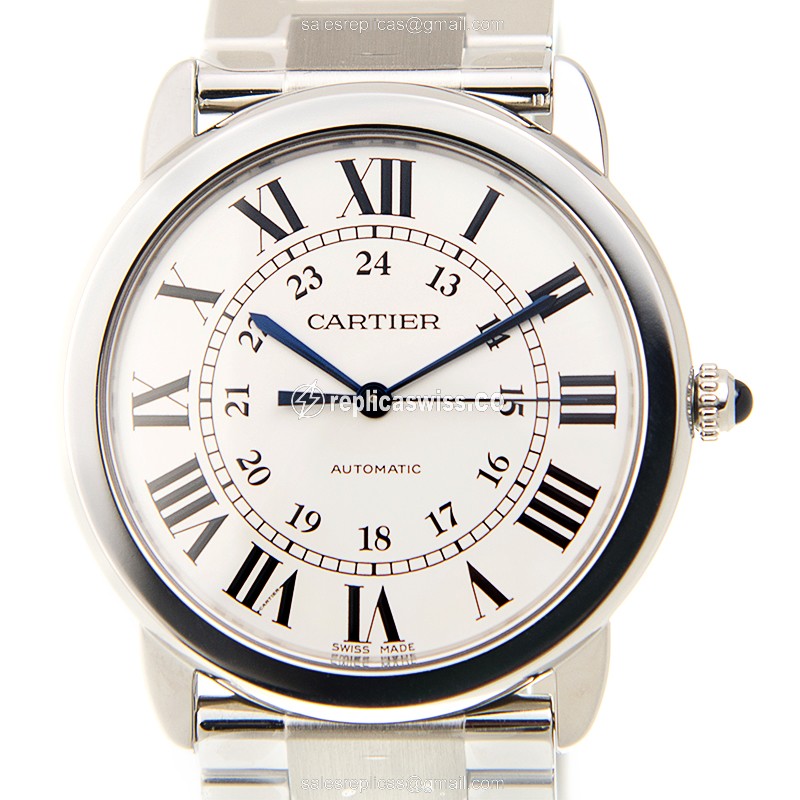 Cartier RONDE SOLO - Automatic - Stainless Steel - White Dial - Silver Strap - Luxury Replica RONDE SOLO DE CARTIER Watch
