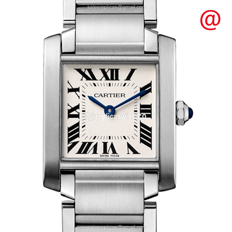 Cartier TANK WSTA0005 Quartz - Silver Dial - Steel Case & Band - Luxury Replica TANK Watch