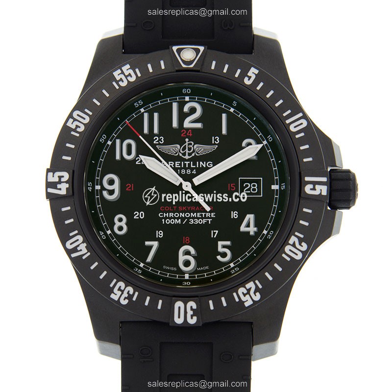 Breitling X74320E4.BF87.293S.X20S.1 Replica - Quartz - Steel Case - Black Dial - Rubber Strap