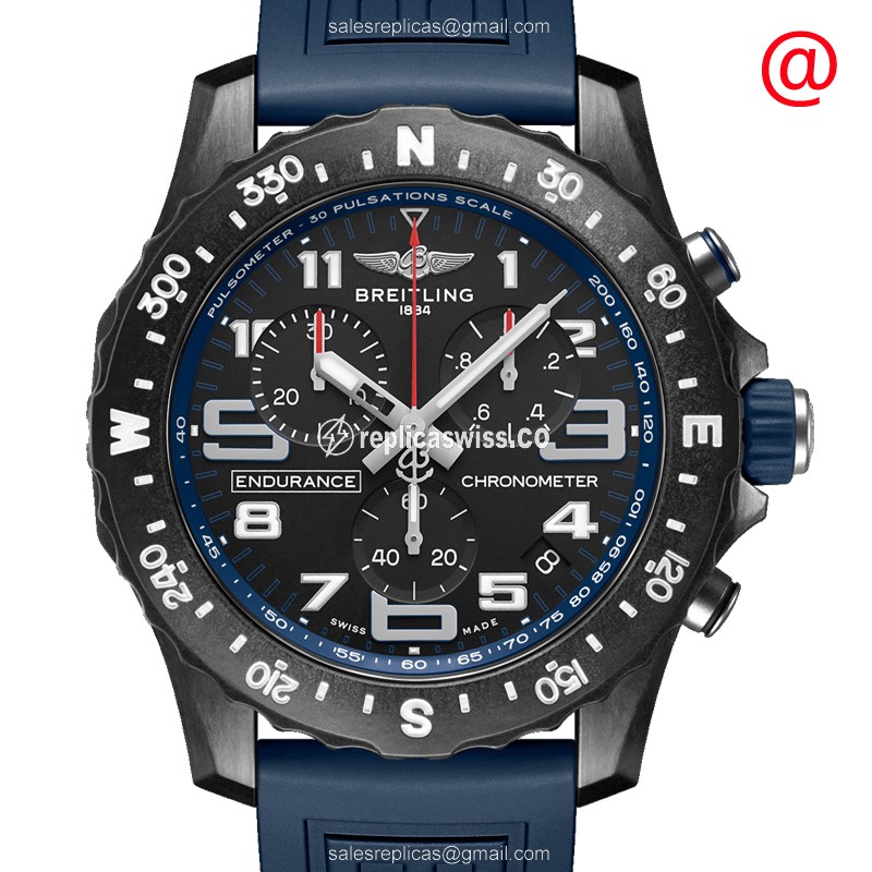 Breitling XB82310D51B1S1 Quartz Carbon Fiber - Black Dial - Blue Rubber - Buckle Clasp - Luxury Replica ENDURANCE PRO Watch