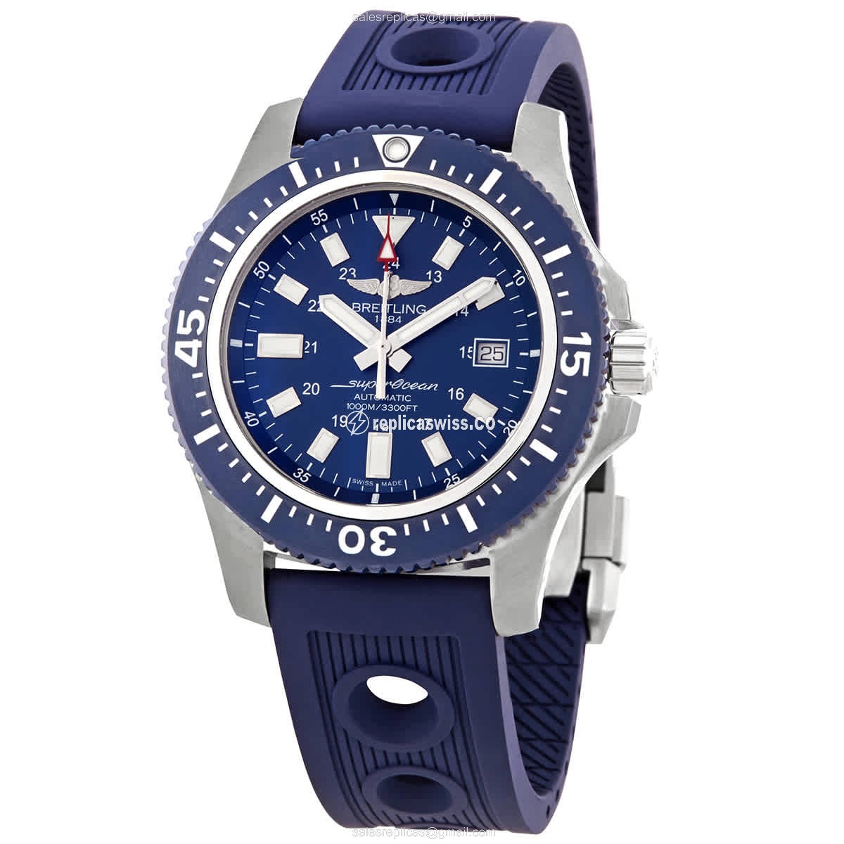 Breitling Y1739316-C959-200S SuperOcean 44 - Auto - Steel - Blue Dial - Rubber Blue Strap